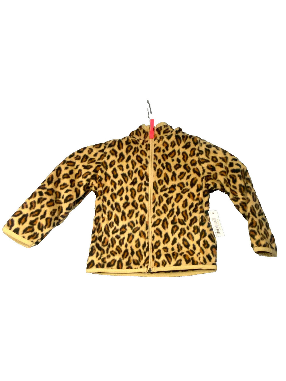 amazon essentials size 2T Girl's camel animal print zip up sweater